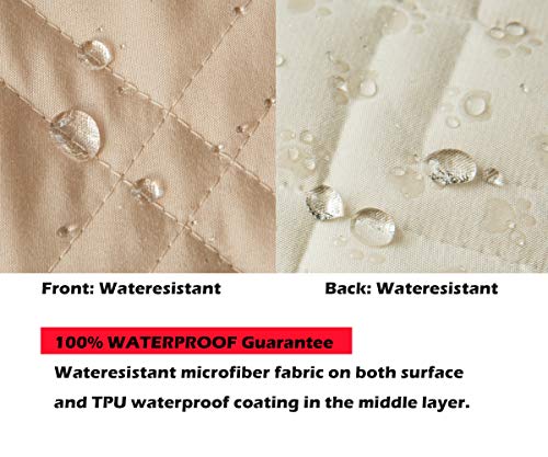 Water-Resistant Quilted Loveseat Slipcover for Pets - 46" Beige