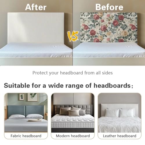 Rose Headboard Cover - Dustproof Stretch Slipcover for Queen & King Beds