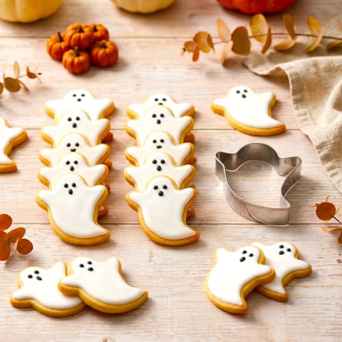 Halloween Cookie Cutter Set 6pcs – Hat, Ghost, Bat, Pumpkin, Cat, Wizard (Grevmeshvo Halloween Set)
