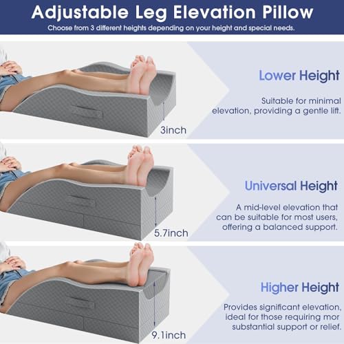 Adjustable Memory Foam Leg Pillow for Post-Surgery Recovery