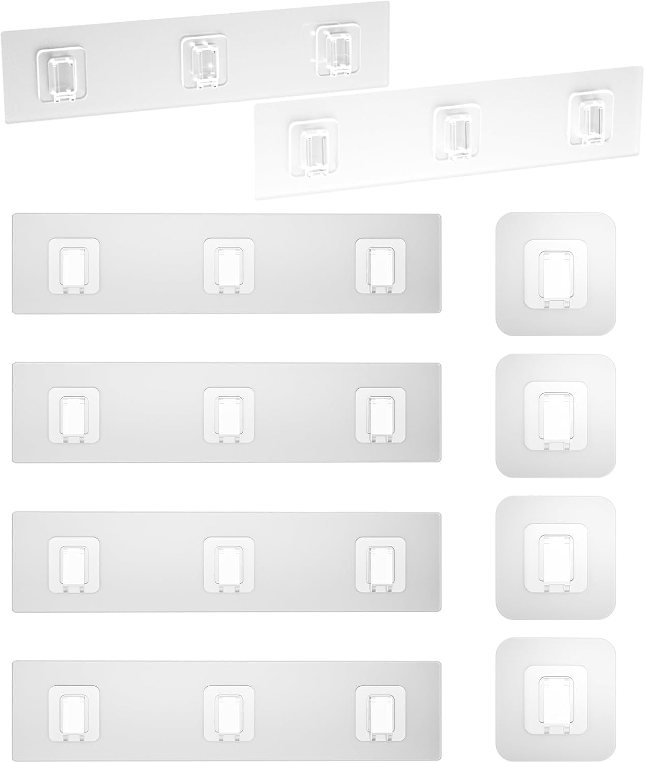 Skiennix Shower Caddy Adhesive Hooks - Strong Waterproof No-Drill Design | 10 Pack (Triple 6pcs + Single 4pcs)