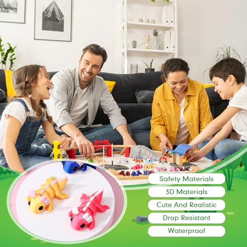 12 Pcs Articulated Axolotl Fidget Toys, 3D Printed Flexible Animal Figures