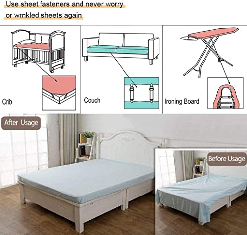 Adjustable Bed Sheet Straps Clips - Elastic Mattress Fasteners