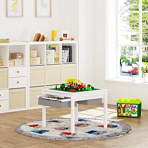 2-in-1 Kids Activity Table with Storage Drawers and Reversible Top