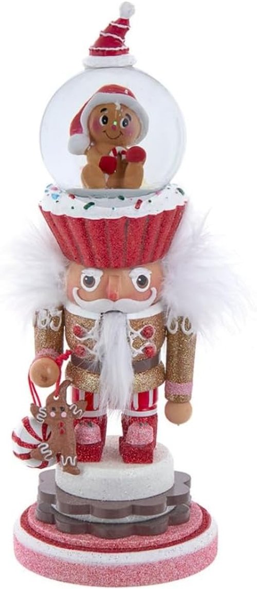 Kurt Adler Gingerbread Water Globe Nutcracker - Festive Holiday Decor | 6-Inch