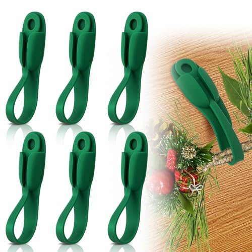 6 PCS Christmas Garland Hanger Hooks for Mantle, 8-Inch Silicone Holders