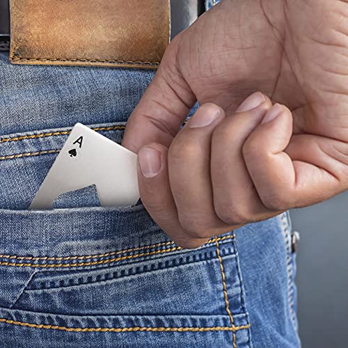 HexinYigjly 10Pcs Ace of Spades Bottle Openers - Black & Silver Poker Card Keys