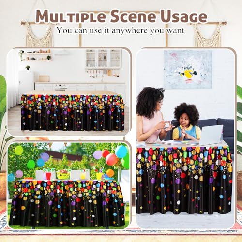 Confetti Desk Skirt - 9ft x 29in Colorful Polyester Table Covering