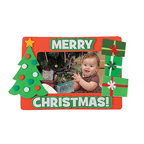 Fun Express Christmas Picture Frame Magnet Craft Kit – 48 Foam Frames for Kids 4-12
