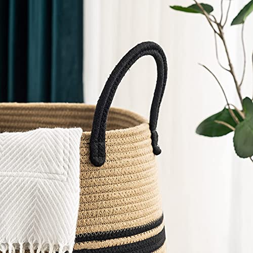 Large 105L Cotton Rope Laundry Basket - Woven Blanket & Toy Storage Hamper