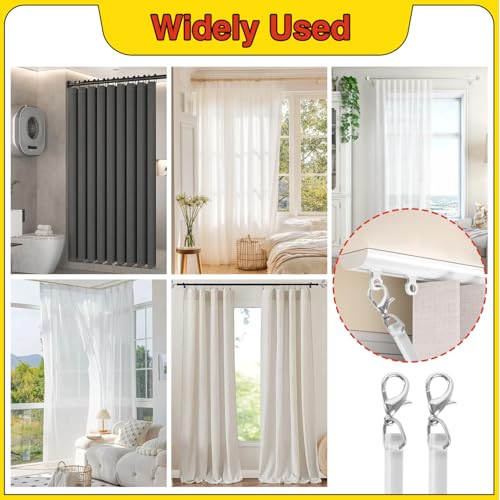 30-Inch Clear Acrylic Curtain Pull Wand - Heavy Duty Curtain Rod Opener (2pcs)