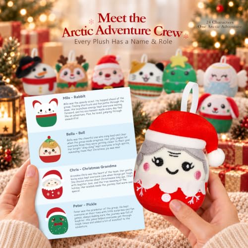 TECHTAIL 24 Mini Plush Toys Advent Calendar for Kids & Girls, Squishy Stuffed Animals