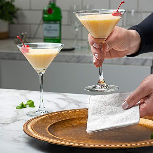 GUSTO 500 Count White Cocktail Napkins - 1-Ply Beverage Paper Towels for Bars & Parties