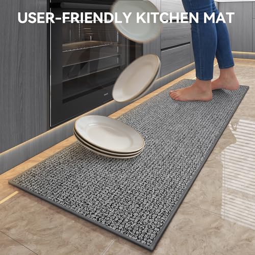 Non-Slip Kitchen Rug 17"x30" Washable Absorbent Chenille Floor Mat