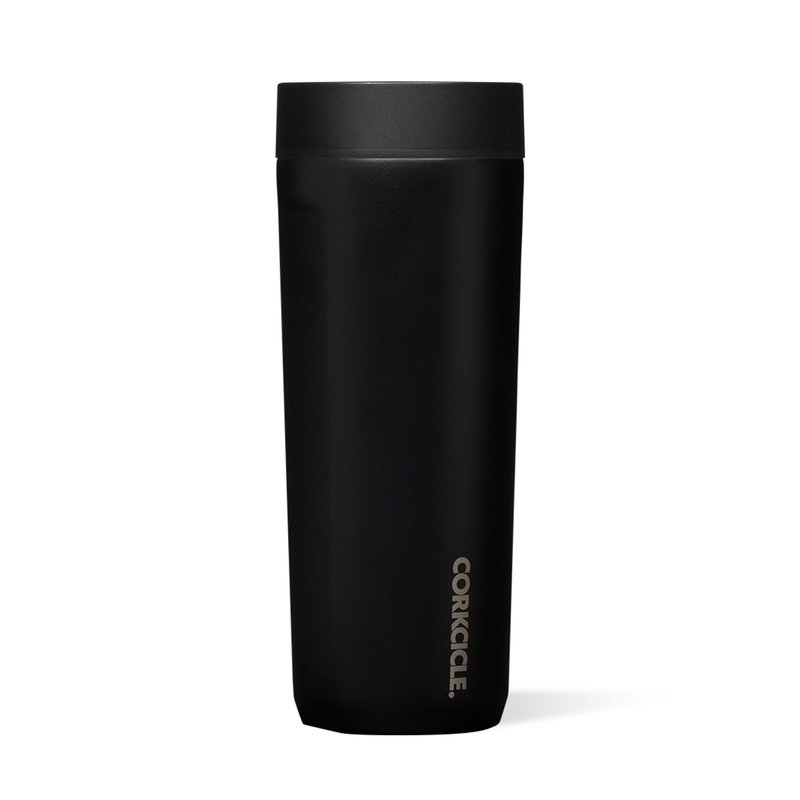Corkcicle Commuter Cup Travel Mug - Insulated Coffee Mug with Lid - Keeps Drinks Cold 18 Hours - 360° Spill-Proof Sip Lid - Holiday Gift - Great for Gifting Warmth - 17 oz - Matte Black