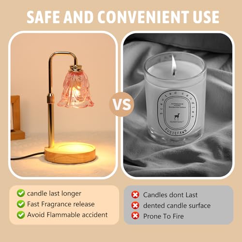 Adjustable Candle Warmer Lamp with Timer - Dimmable Wax Warmer