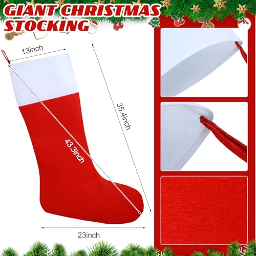 Croknit 5 Pcs Giant Christmas Stockings 43 in Multicolor Fresh Style - Felt, Jumbo 110 cm