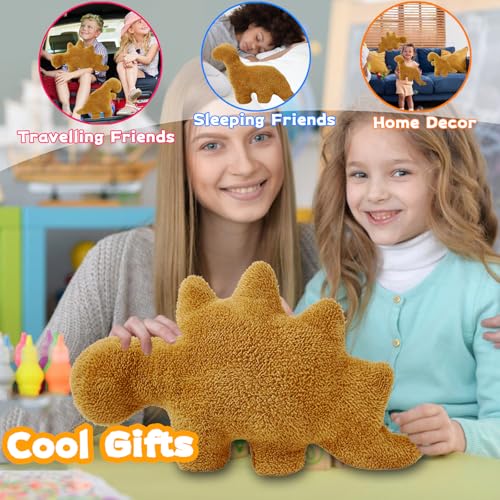 18-Inch Soft Dinosaur Nugget Plush Pillow - Cute Stuffed Dino Toy