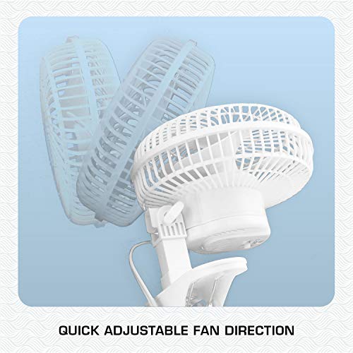 6-Inch Portable Mini Clip-On Fan with 2 Speeds and Adjustable Tilt