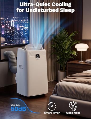 14,000 BTU Portable Air Conditioner 3-in-1 AC Unit for Rooms Up to 650 Sq. Ft