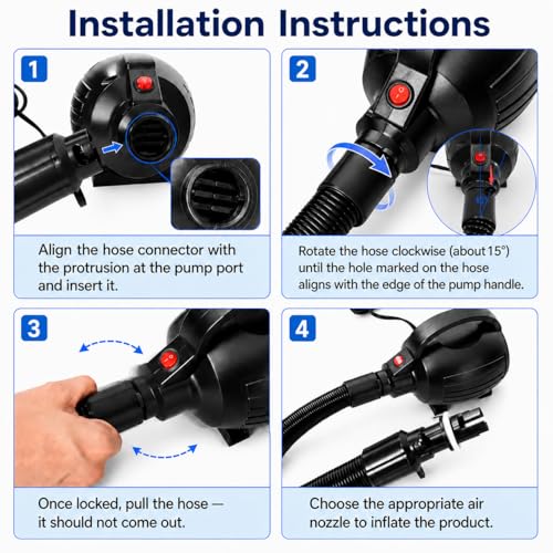 600W Electric Air Pump for Inflatable Gymnastics Mats & Beds