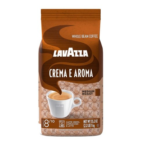Lavazza Crema E Aroma Whole Bean Coffee - Balanced Medium Roast, Intense Flavor, 2.2-Pound Bag