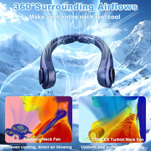 Portable Neck Fan Bladeless Rechargeable Personal Cooling Fan 5 Speeds