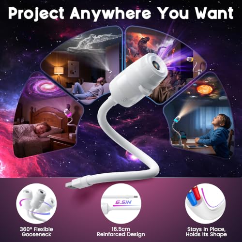 2-in-1 Galaxy Star Projector Night Light with 13 Projection Films