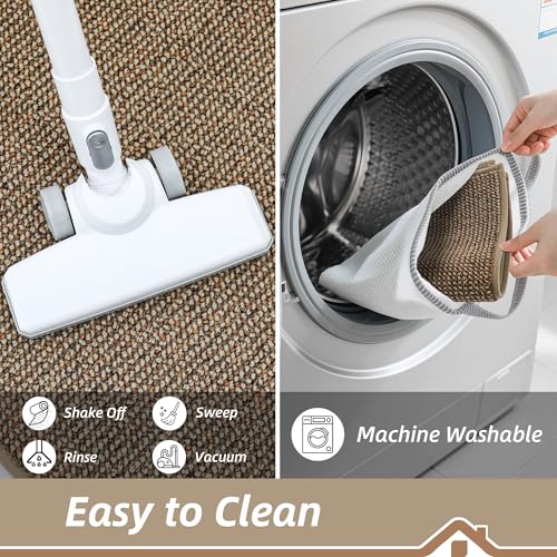 Non-Slip Kitchen Rug 20"x32" - Absorbent Machine Washable Floor Mat (Taupe)