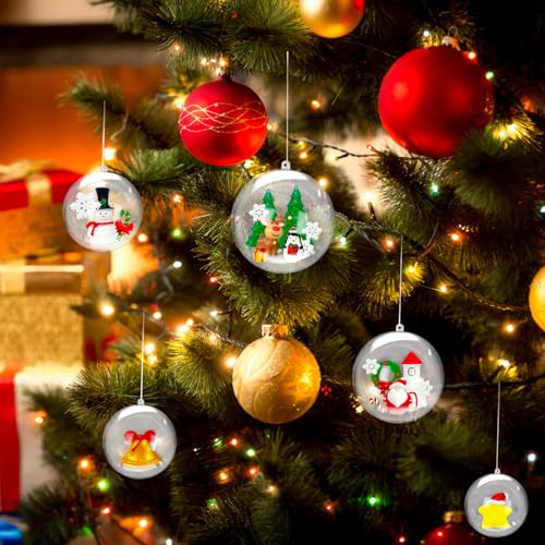 Clear Plastic Fillable Ornaments Set - 25 DIY Craft Balls in 5 Sizes