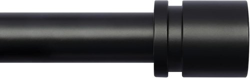 Byondeth Adjustable Curtain Rods - 16 to 40 Inches | 1-Inch Diameter, Black Aluminium Finials