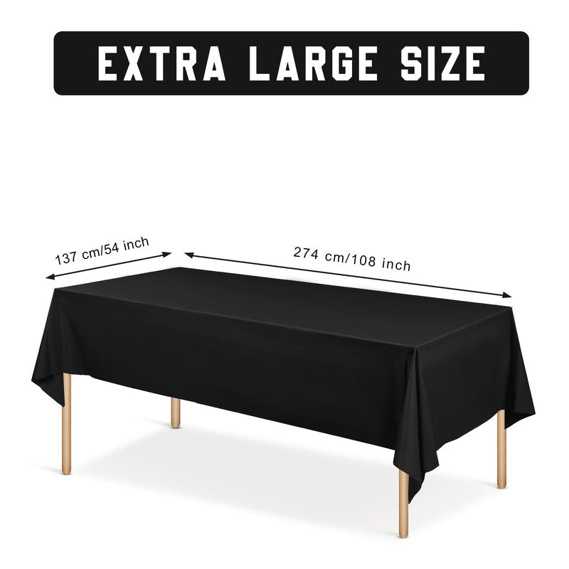 Moukeren 16 Pack Plastic Tablecloths Bulk 54 x 108 Inch Disposable Rectangle Table Covers Waterproof Party Table Cloths for Indoor or Outdoor Events Birthday Party Decor Supplies (Red,Black)