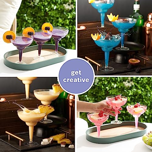 MATANA 10 Pack Transparent Plastic Margarita Glasses 360ml - Reusable & Shatterproof