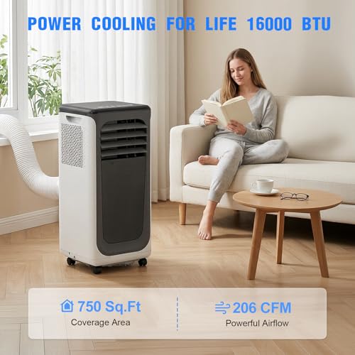 16000 BTU Portable Air Conditioner 3-in-1 AC Unit with WiFi & Remote