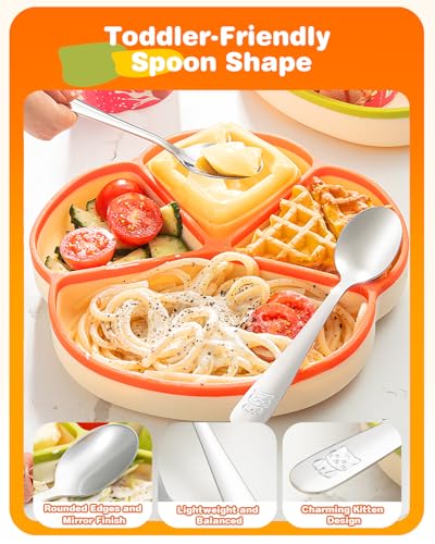 8-Piece Toddler Utensils Set - Child-Sized Stainless Steel Silverware