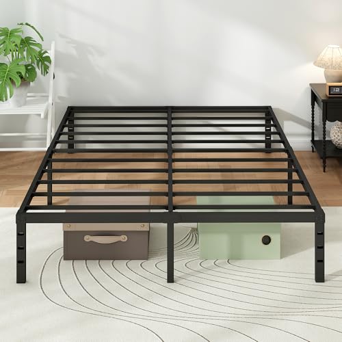 Chroark Metal Platform Bed Frame Queen Size, 14 Inch Heavy Duty Steel