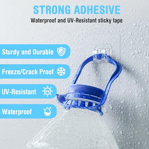 50-Piece Heavy Duty Adhesive Outdoor String Light Hooks, UV-Resistant Clips
