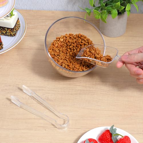 32 Pcs Plastic Ice Scoops & Tongs Set for Buffet, Candy & Dessert Serving