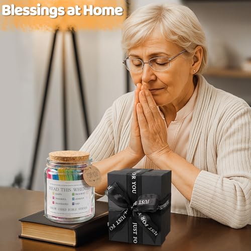 Bible Verse Jar with Daily Scripture Scrolls for Prayer and Encouragement