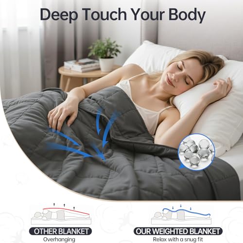 Breathable Cotton Weighted Blanket for Adults - 15 lbs Queen