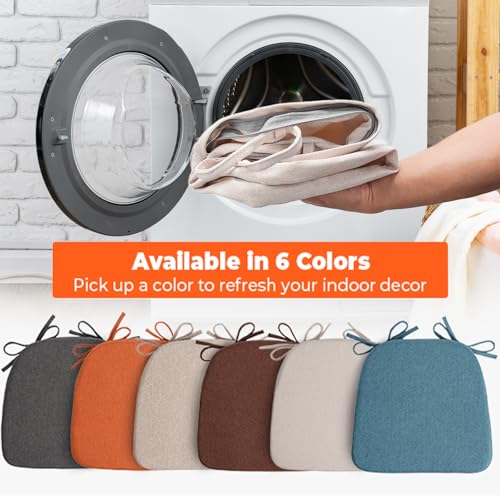 D-Shaped Dining Chair Cushions, 17x16 Inch Non-Slip Seat Pads, 4 Pack