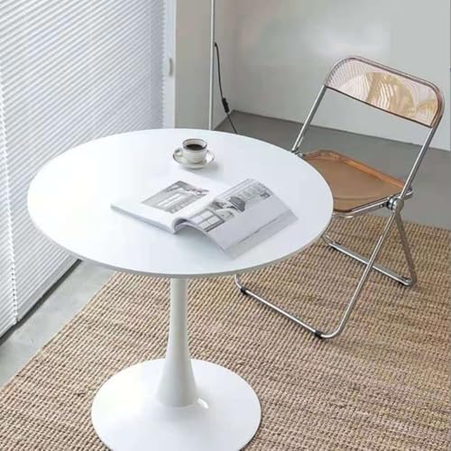 HYYTEIBL 27.3-Inch White Tulip Dining Table, Round Mid-Century Modern for 2-4 People