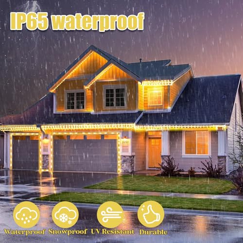 18ft LED Rope Lights, Connectable Warm White Outdoor String Lights