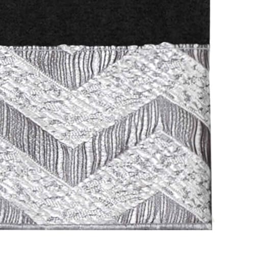 Chevron Herringbone Fingertip Towel 100% Cotton, Black & Grey 18 x 11 Inch
