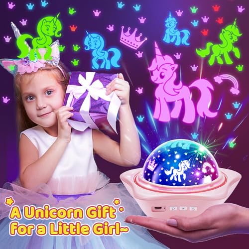 Unicorn Star Night Light Projector for Kids Bedroom - 6 Films & 96 Modes