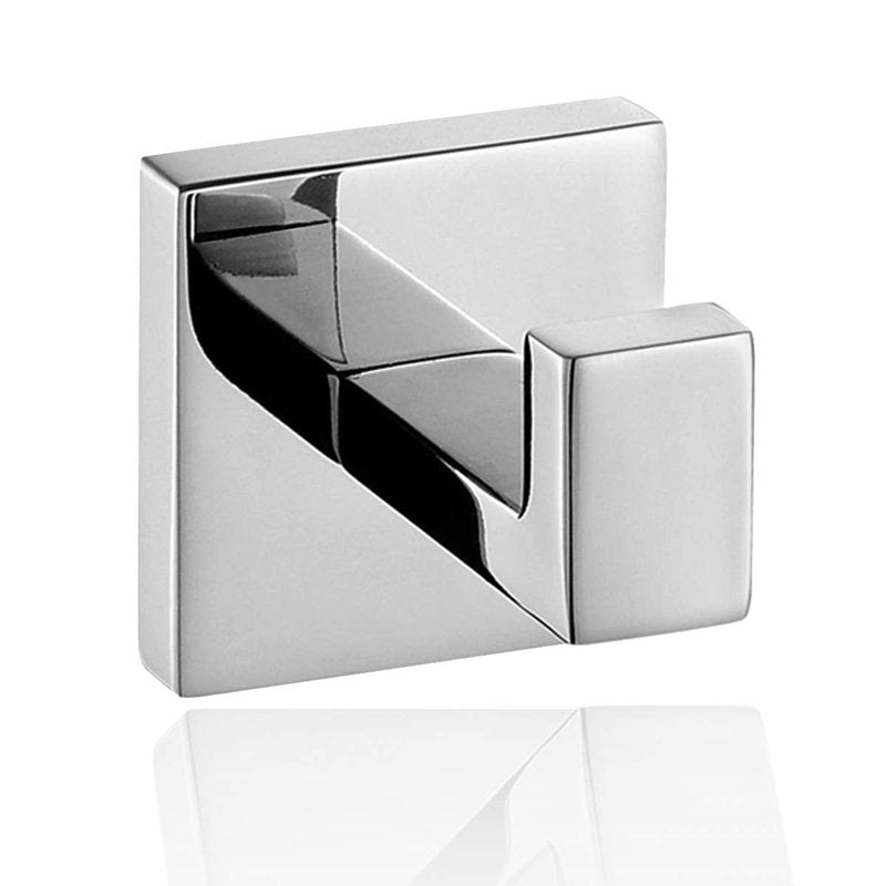 ThinkTop 5pcs Luxury 304 Stainless Steel Bathroom Single Towel Hook Robe Chrome Wall Mount Coat Hat Door Hook Hanger Mirror Polished Bathroom Accessories