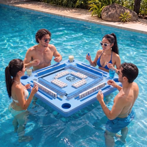31.5-inch Floating Mahjong & Poker Game Table for Pool and Hot Tub