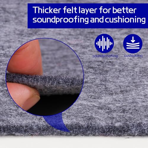 Non-Slip Rug Pad 3x5 Ft - Felt Carpet Cushion for Hardwood & Tile Floors