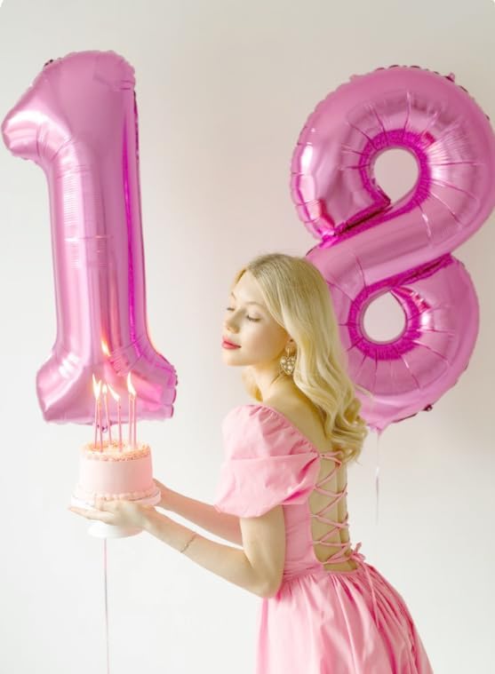 Pink Number 1 Balloon by [Brand Name] - 40 Inch Foil Birthday Decoration for Boys & Girls | Perfect for 1st, 10th, 11th, 12th, 16th, 18th Celebrations