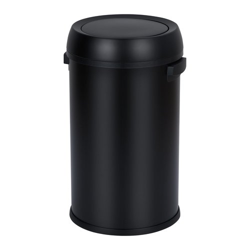 Garvee 17 gal/65 L Trash Can, Fingerprint-Proof Stainless Steel Swing Top Garbage Can, Heavy Duty Commercial Round Trash Bin with Swing Lid for Restaurant, Home, Office, Black